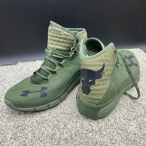 Under Armour Project Rock Highlight Delta Mens 10 Mid Sneakers 3020175-300 Green